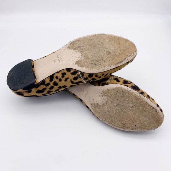 Miu Miu Leopard Print Crest Smoking Flat Calf Hair Size 36 / 6 - Picture 9 of 9